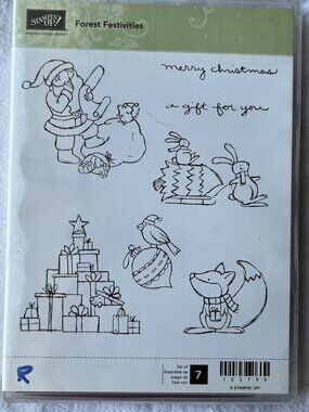 Stampin Up Forest Festivities stamp set Christmas present ornament gifts santa